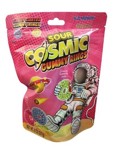 Cosmic SOUR Candy-Coated Gummy Rings Gusset Bag 8oz Blackcat