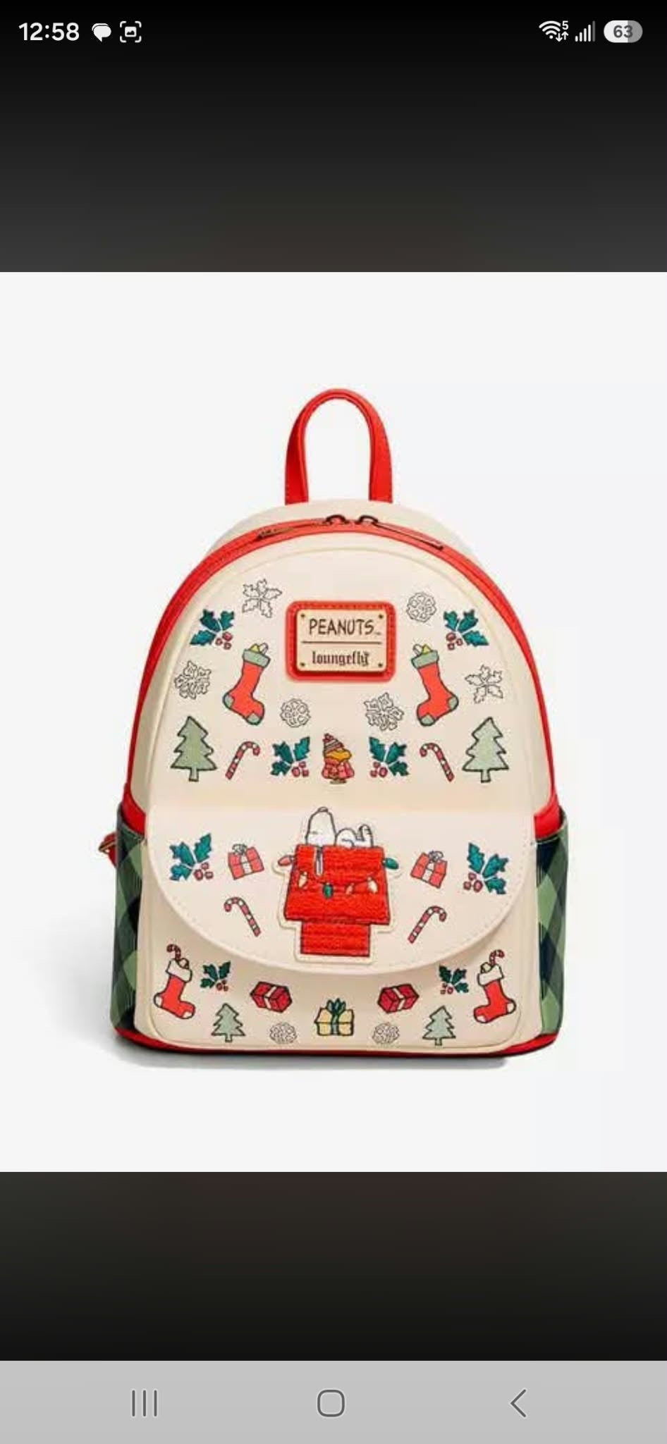 Loungefly Peanuts Snoopy & Woodstock Holiday Icons Mini Backpack HT/BL