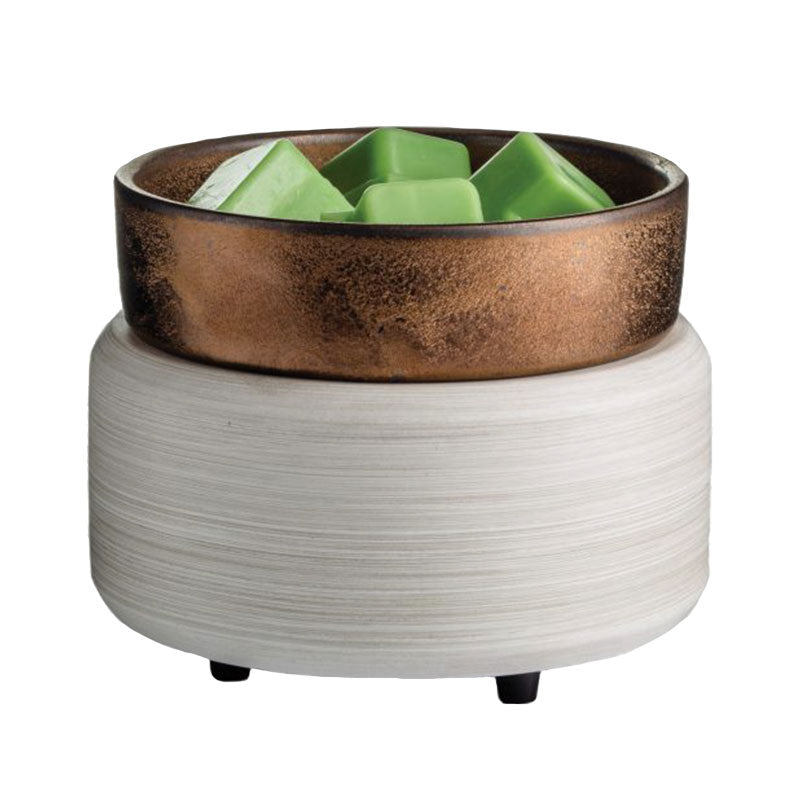 Candle Warmers Etc. 2-In-1 Fragrance Warmer White-Washed Bronze Ma boutique
