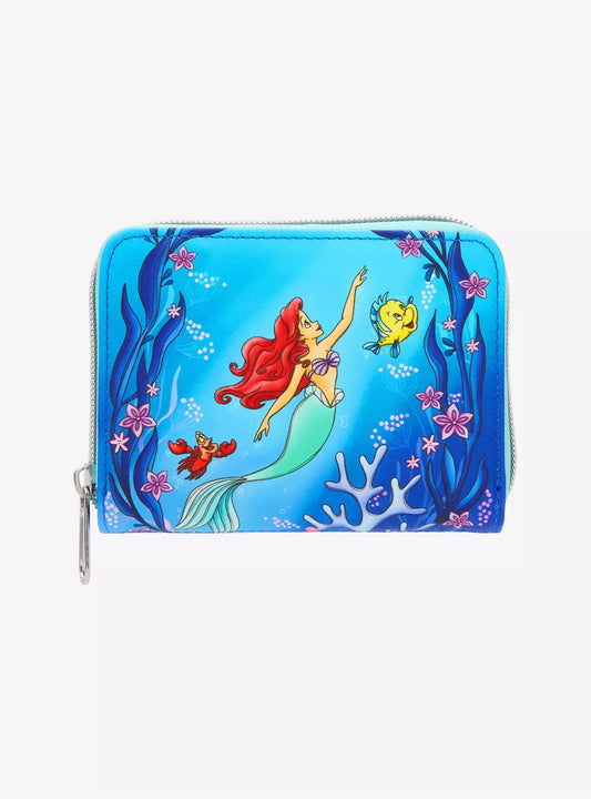 Loungefly The Little Mermaid Trio Sea Mini Zipper Wallet HT/BL