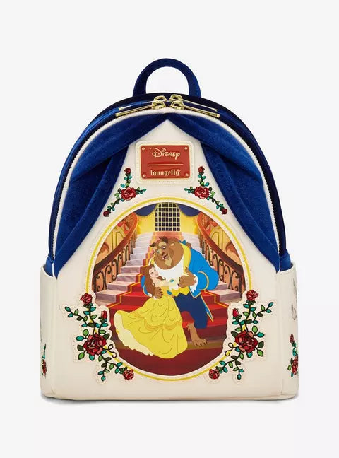 Loungefly Disney Beauty and the Beast Belle & Beast Velvet Mini Backpack HT/BL