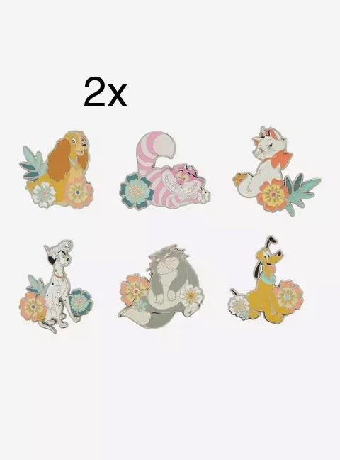 Loungefly Disney Cats & Digs Floral Blind Box Enamel Pin HT/BL