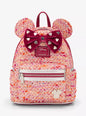 Loungefly Pink Bouclé Fabric Minnie Mouse Ears Mini Backpack HT/BL
