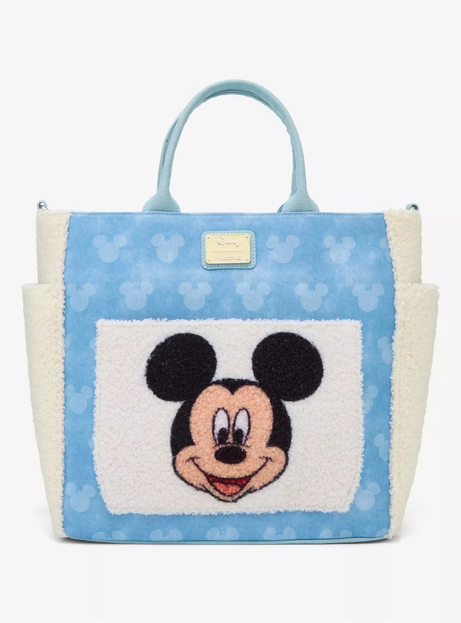 Loungefly Disney Mickey Mouse Sherpa Convertible Tote Bag HT/BL