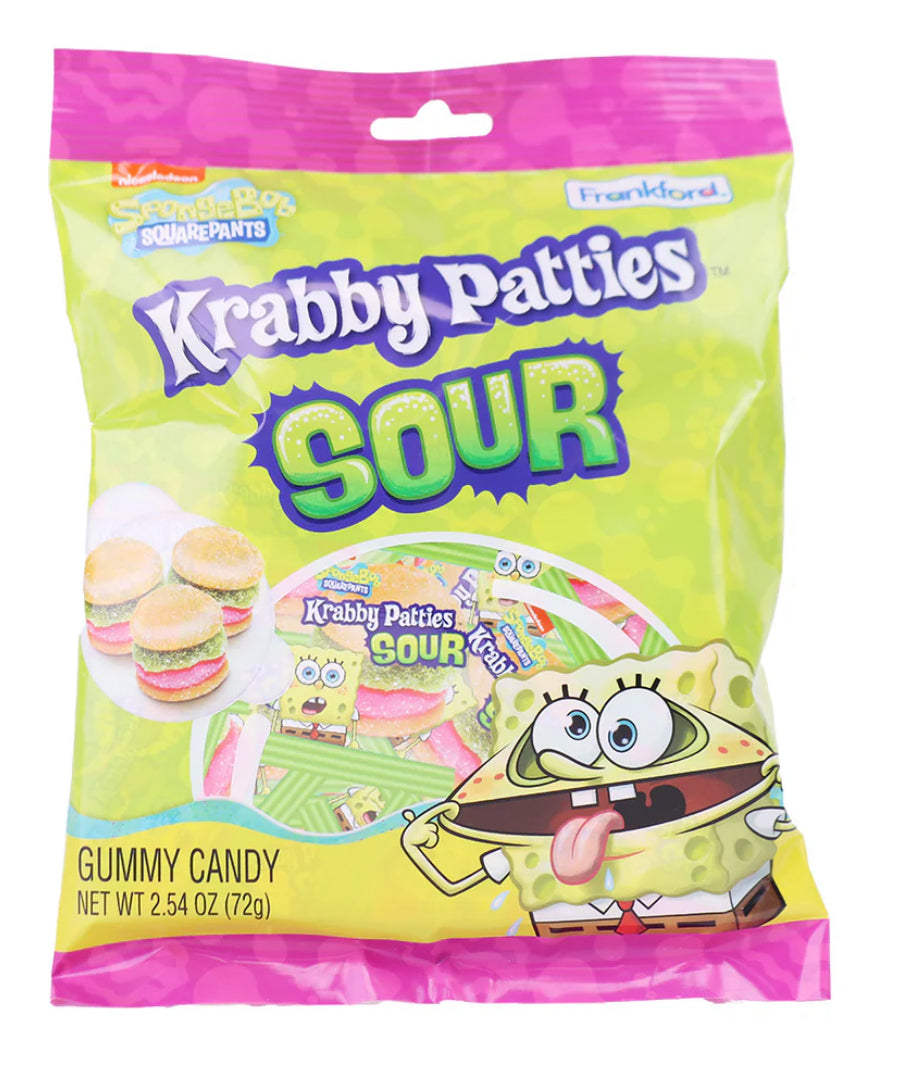 Gummy Krabby Patties Sour Peg Bag 2.54oz