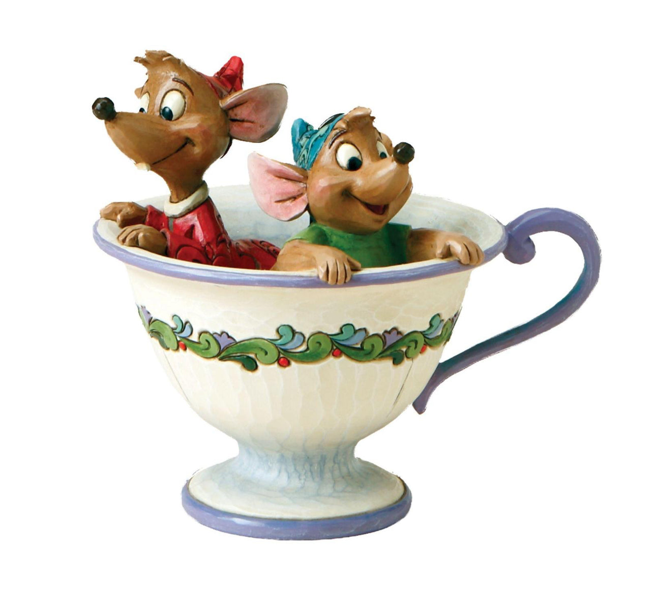 Jaq and Gus in Tea Cup Enesco