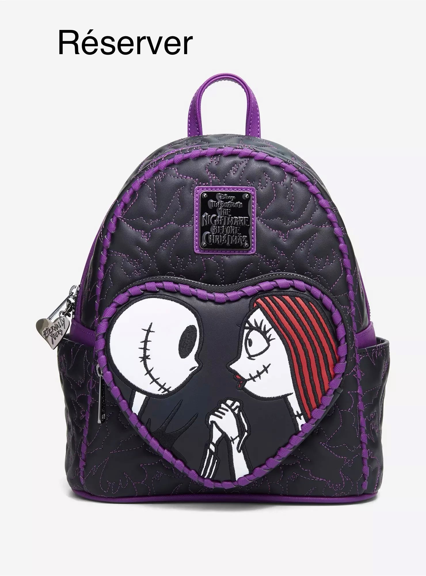 Loungefly Disney The Nightmare Before Christmas Jack & Sally Quilted Mini Backpack HT/BL