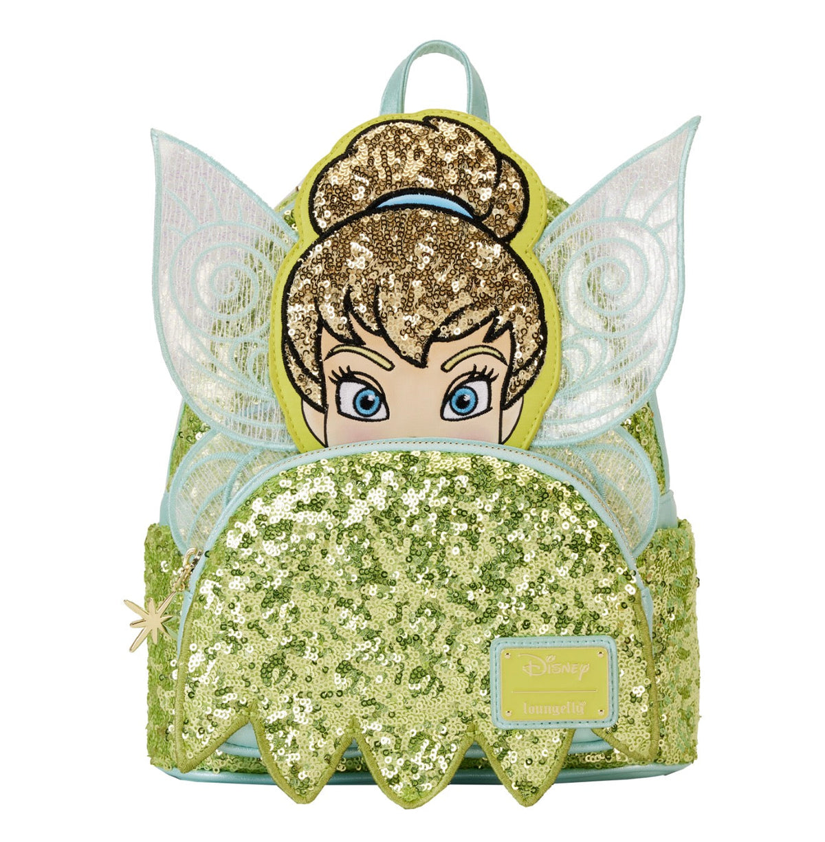 Loungefly Peter Pan Tinker Bell Exclusive Sequin Cosplay Mini Backpack HT/BL