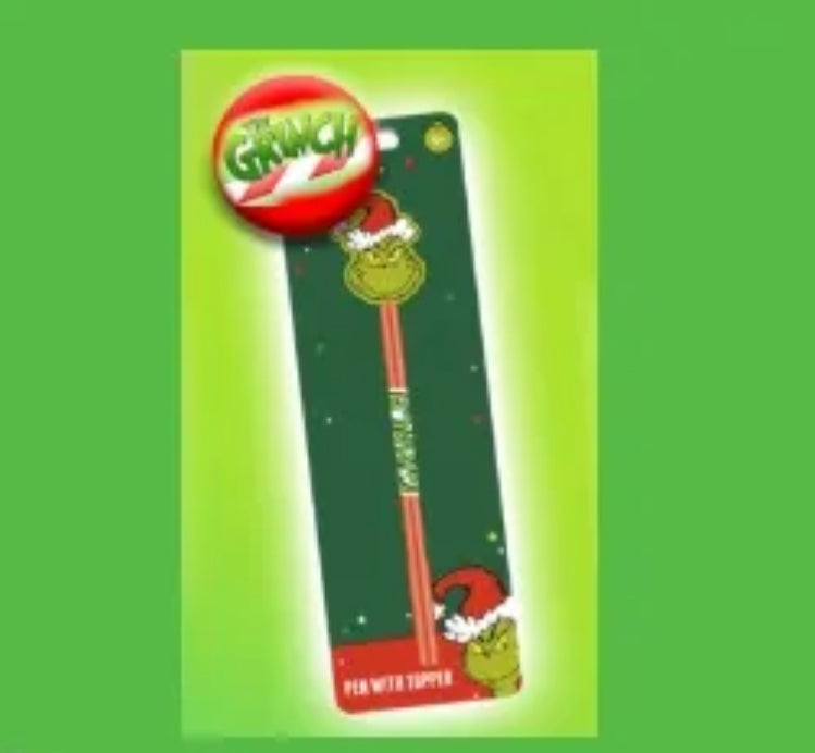 GRINCH PEN WITH SHAPED TOPPER ON CARD Groupe ricochet