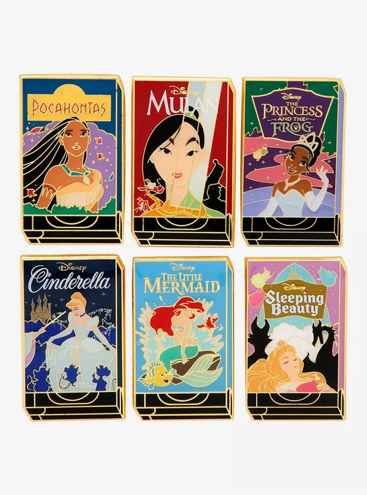 Loungefly Disney Princess VHS Case Blind Box Enamel Pin HT/BL