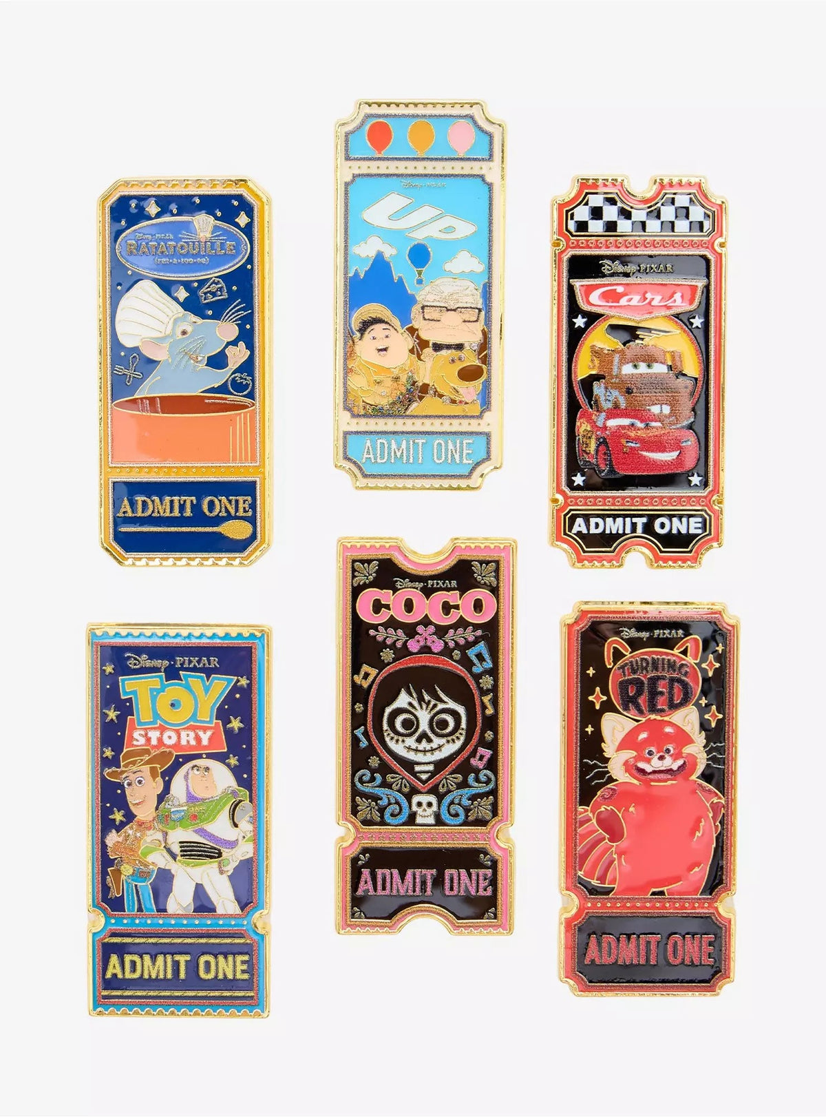 Loungefly Disney Pixar Movie Ticket Blind Box Enamel Pin HT/BL