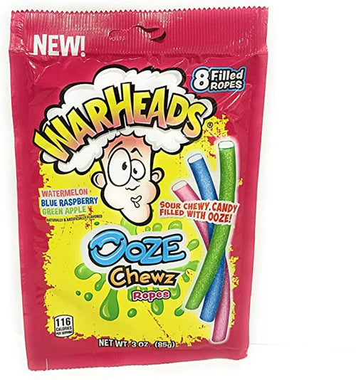 Peg Bag - Warheads Ooze Chewz Ropes 85g Blackcat