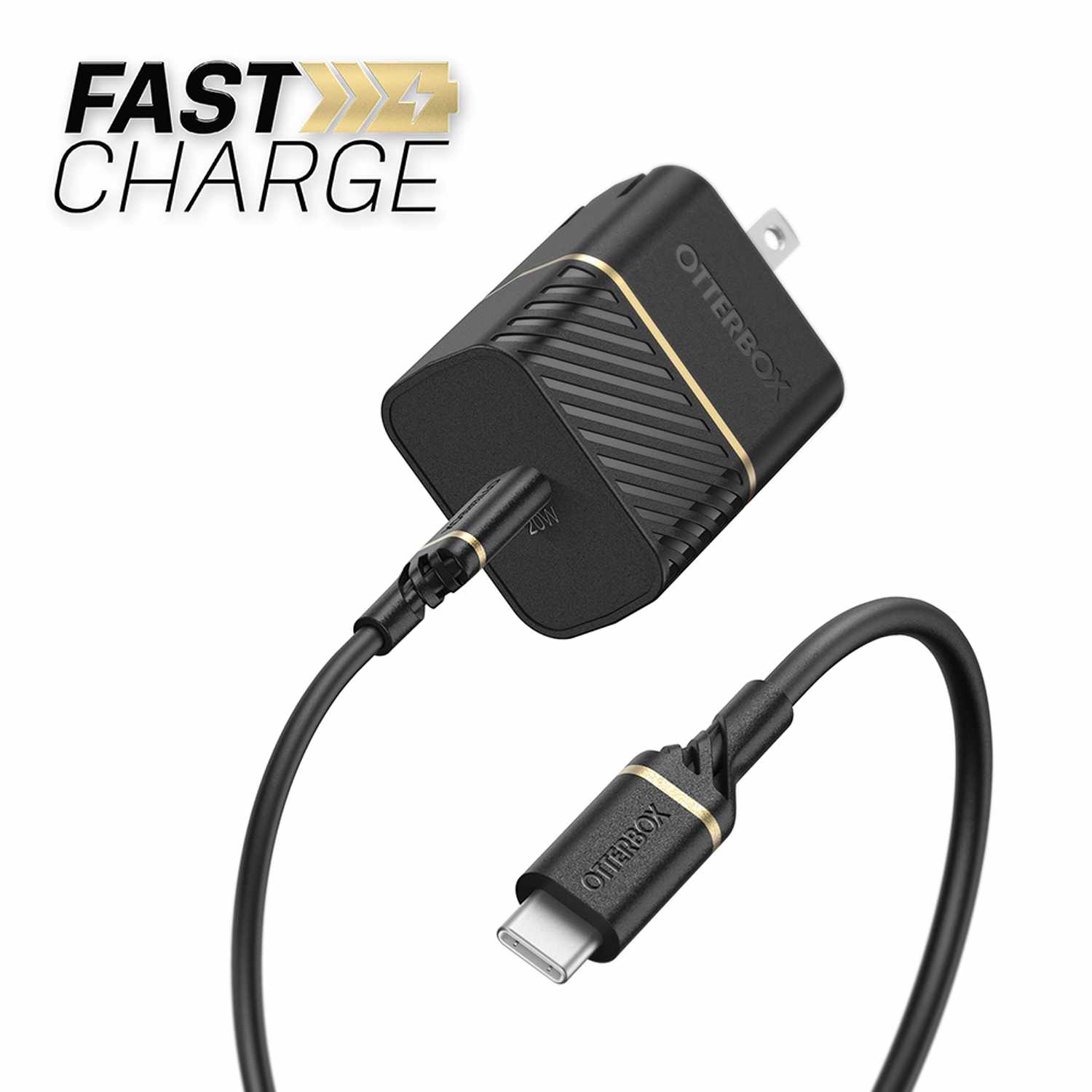 Premium Fast Charge PD Wall Charger 20W with USB-C 3.3ft Black cesium