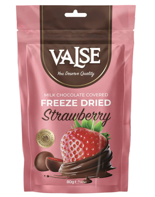 valse strawberry freeze dried milk chocolate covered 80g