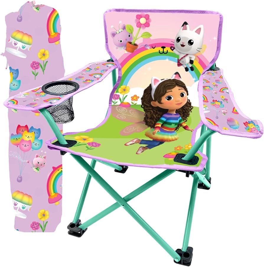 Kids Camp Chair with Mesh Cup Holder (Gabby's Dollhouse) Danawares