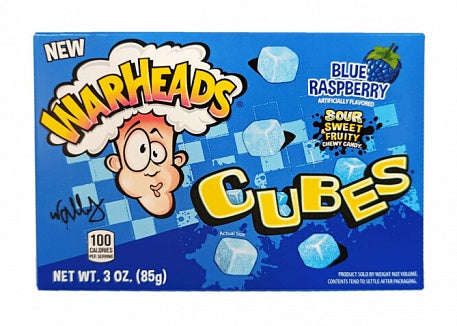 Warheads Theater Box Blue Raspberry Mix Cubes Blackcat
