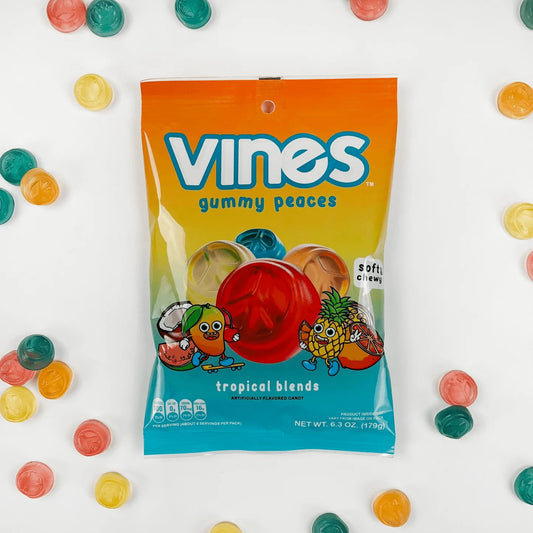 Vines Gummies Tropical Blends Peg Bag 179g Blackcat