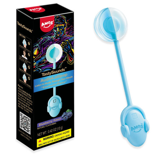 Amos TastySounds Music Audio Lollipop Blueberry.42oz