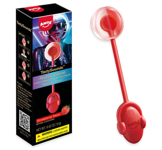 Amos TastySounds Music Audio Lollipop Strawberry .42oz