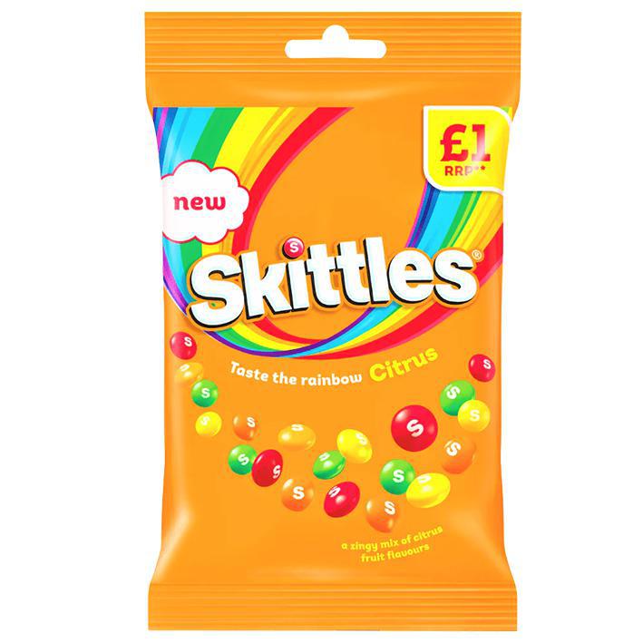 Skittles Citrus Treat Bag Price Marked British Peg Bag 109g Blackcat