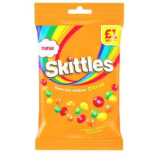 Skittles Citrus Treat Bag Price Marked British Peg Bag 109g Blackcat