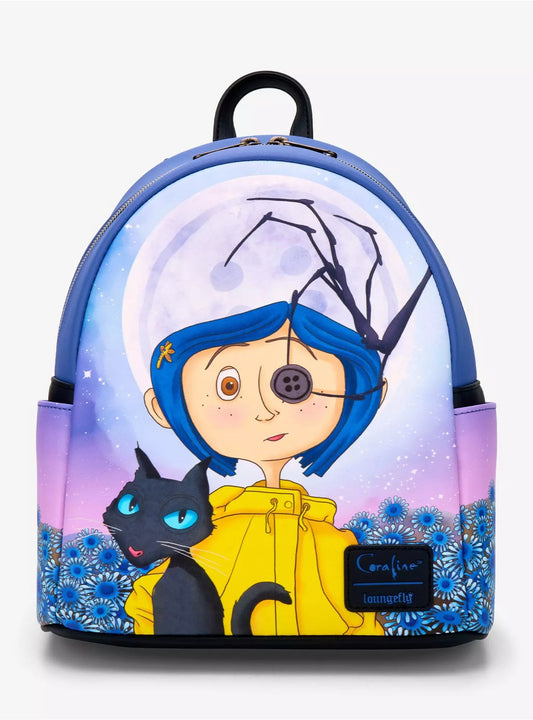 Loungefly Coraline Button Eye Flower Mini Backpack HT/BL