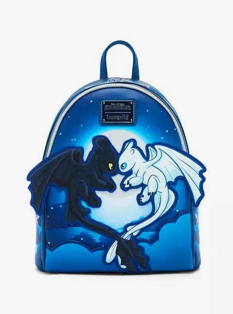 Loungefly DreamWorks How to Train Your Dragon Toothless & Light Fury Mini Backpack HT/BL