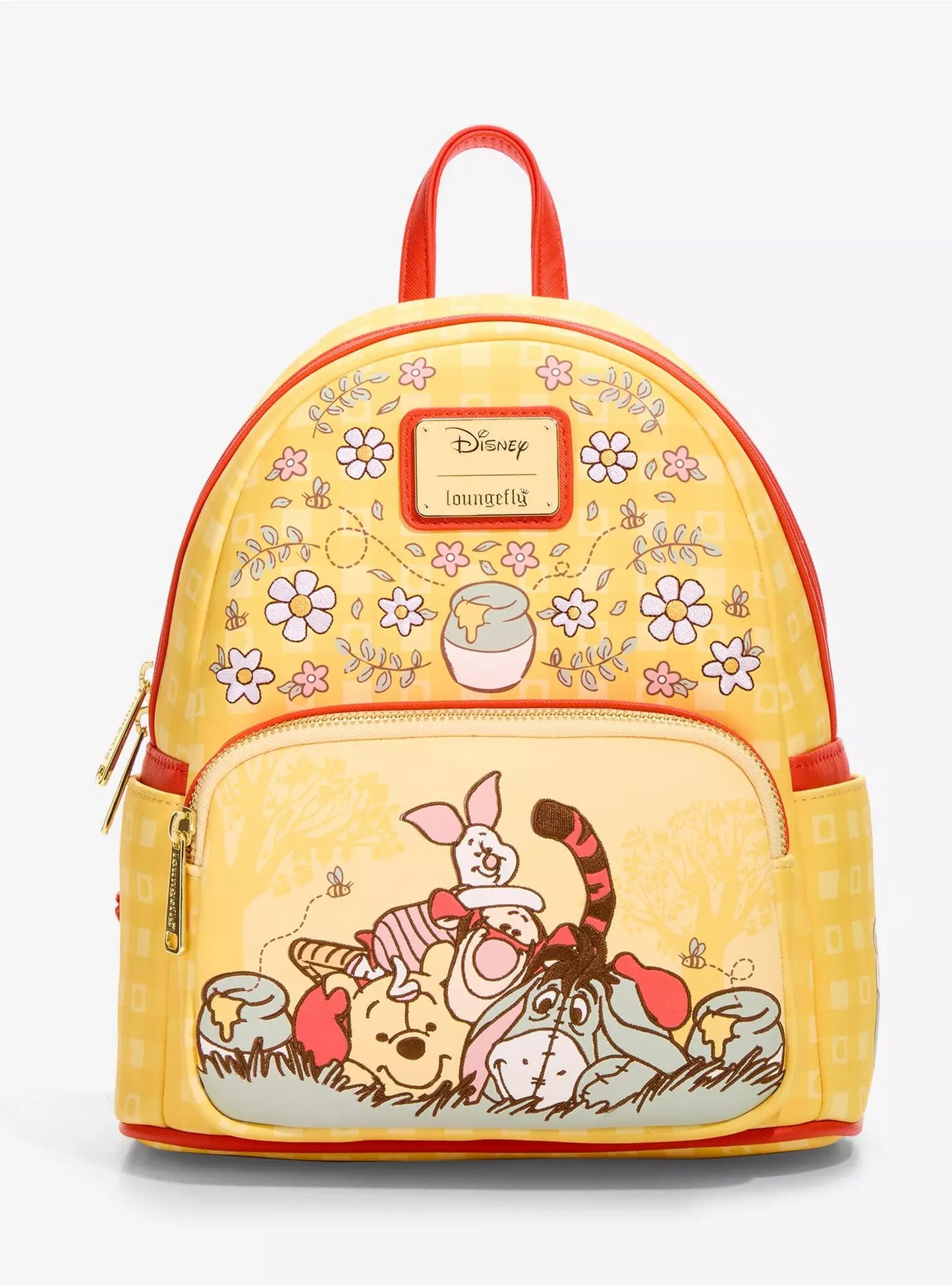Loungefly Disney Winnie the Pooh Floral Gingham Mini Backpack HT/BL
