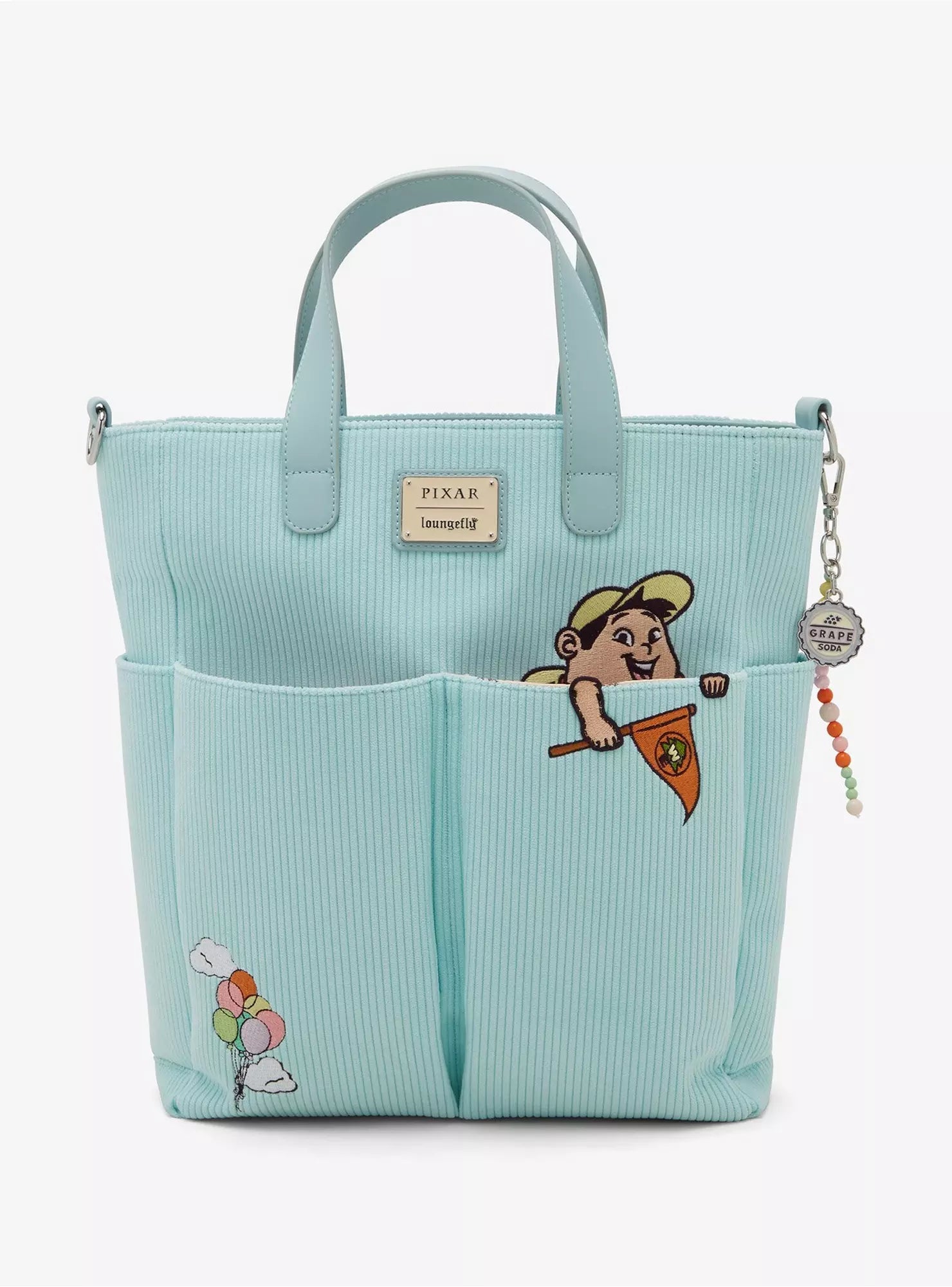 Loungefly Disney Pixar Up Russell Peeking Pocket Corduroy Tote HT/BL