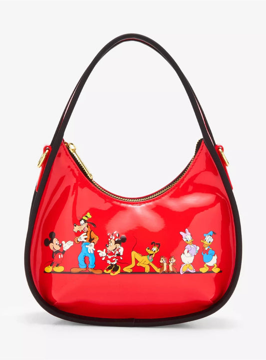 Loungefly Disney Mickey Mouse & Friends Red Vinyl Crossbody Bag HT/BL