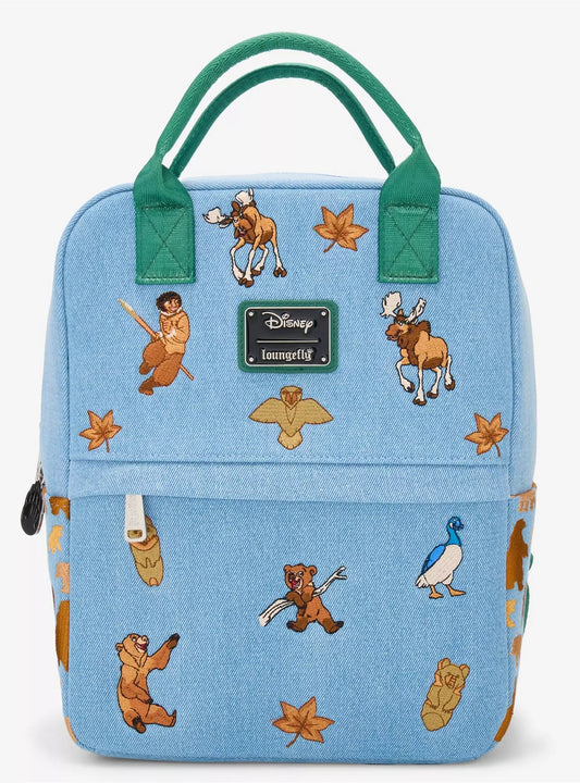 Loungefly Disney Brother Bear Embroidered Icons Denim Mini Backpack HT/BL