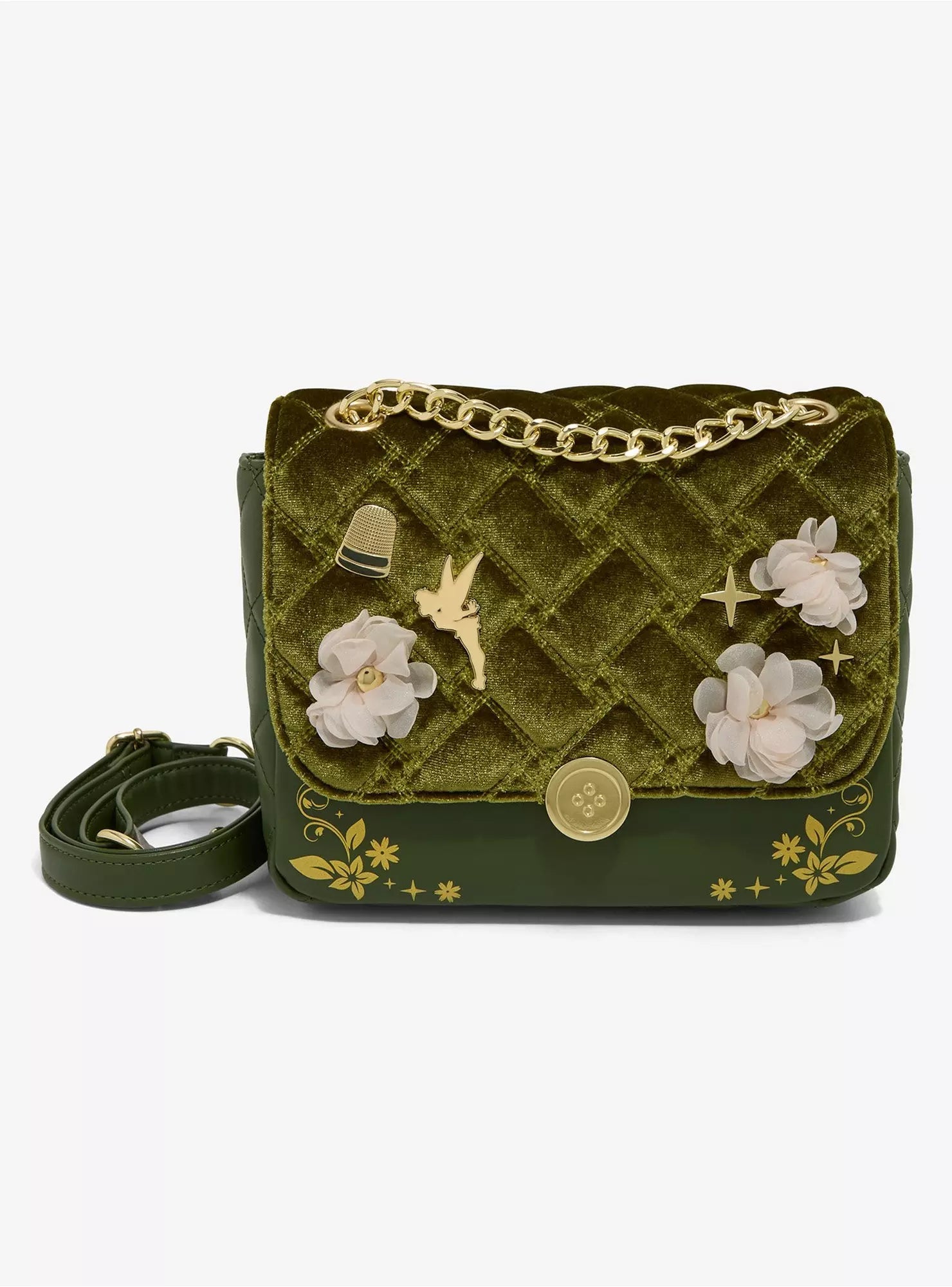 Loungefly Disney Peter Pan Tinker Bell Velvet Crossbody Bag HT/BL