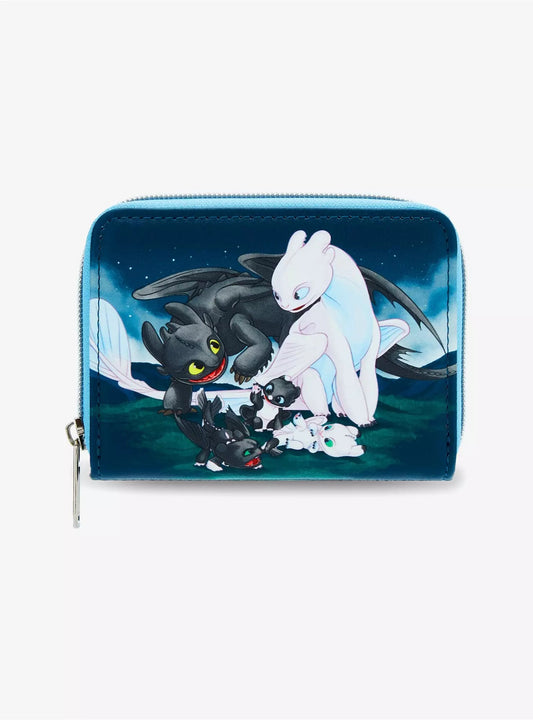 Loungefly How To Train Your Dragon Toothless & Light Fury Babies Mini Zipper Wallet HT/BL