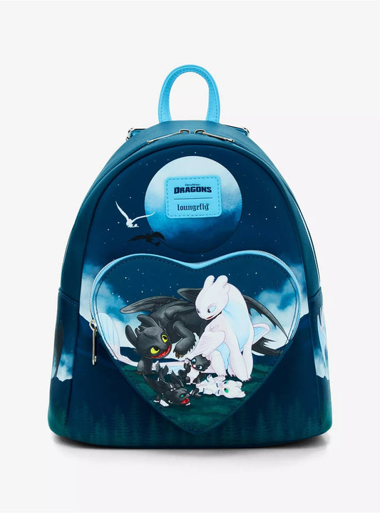 Loungefly How To Train Your Dragon Toothless & Light Fury Babies Mini Backpack HT/BL