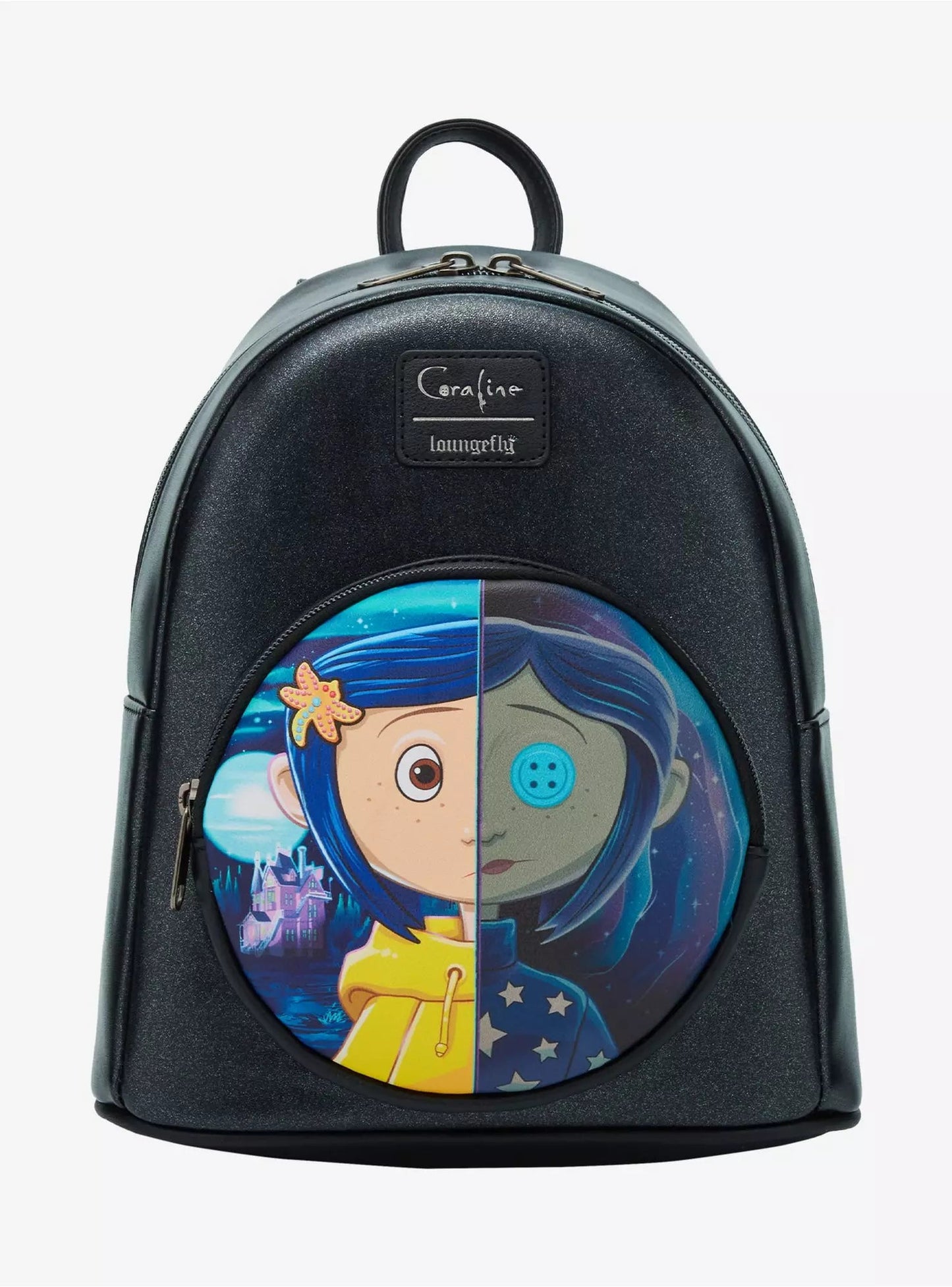 Loungefly Coraline Split Face Iridescent Mini Backpack HT/BL