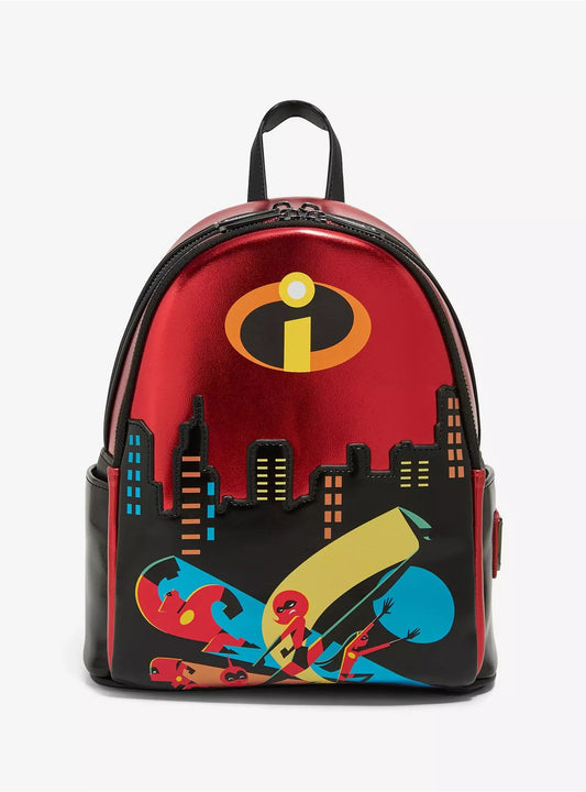 Loungefly Disney Pixar The Incredibles Family Metallic Mini Backpack HT/BL
