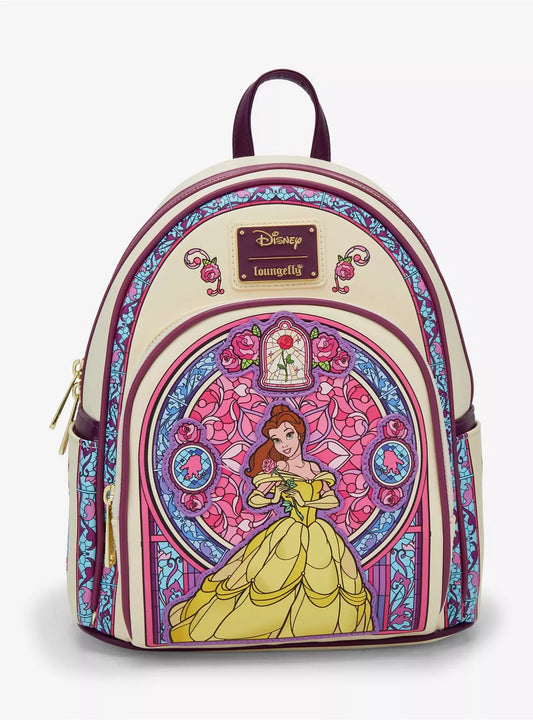 Loungefly Disney Beauty and the Beast Belle Stained Glass Portrait Mini Backpack HT/BL