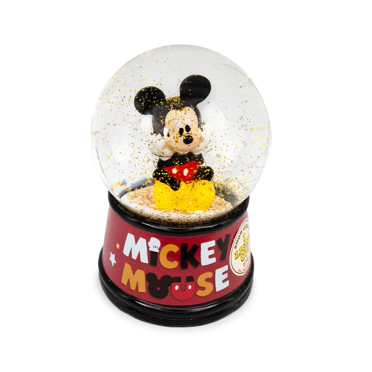 Boule à neige lumineuse Mickey Mouse 100 mm avec étiquette volante Ma boutique