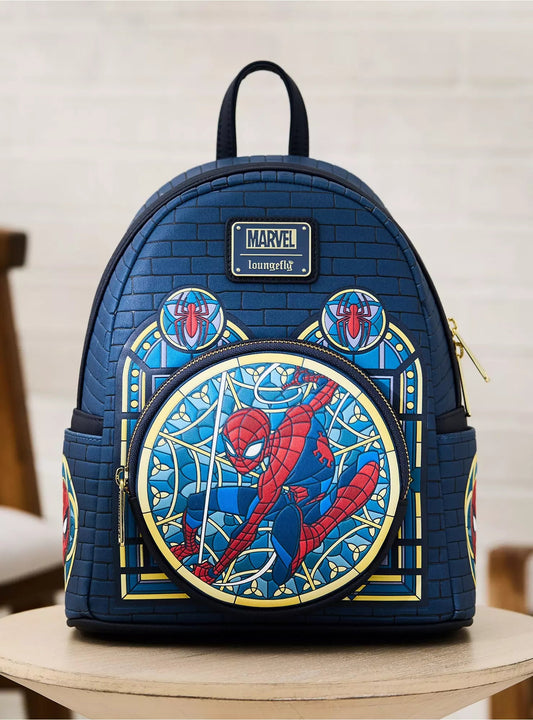Loungefly Marvel Spider-Man Stained Glass Portrait Mini Backpack HT/BL