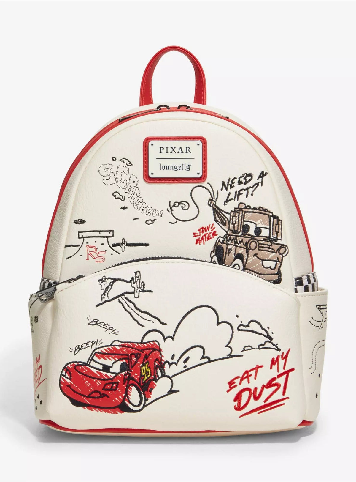 Loungefly Disney Pixar Cars Lightning McQueen & Mater Doodles Mini Backpack HT/BL