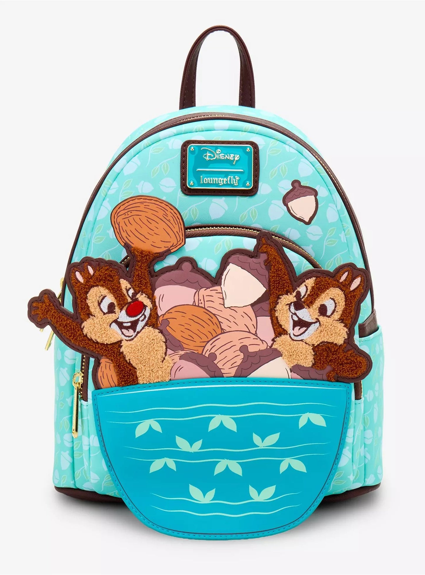 Loungefly Disney Chip & Dale Acorn Pile Chenille Mini Backpack HT/BL