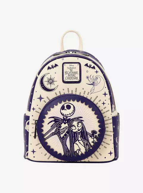 Loungefly Disney The Nightmare Before Christmas Jack Skellington & Sally Night Sky Mini Backpack HT/BL