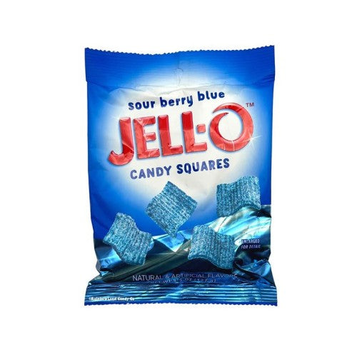 jello blue sour candy square