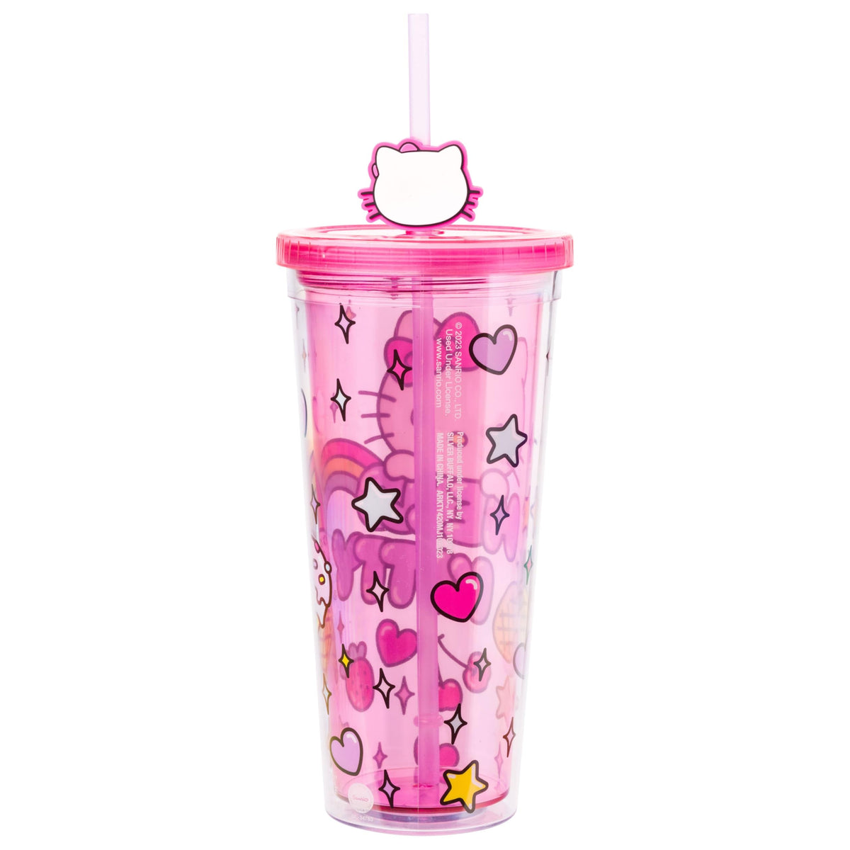 Gobelet réfrigérant en plastique Hello Kitty Rainbow Treats & Stars 24 oz Ma boutique