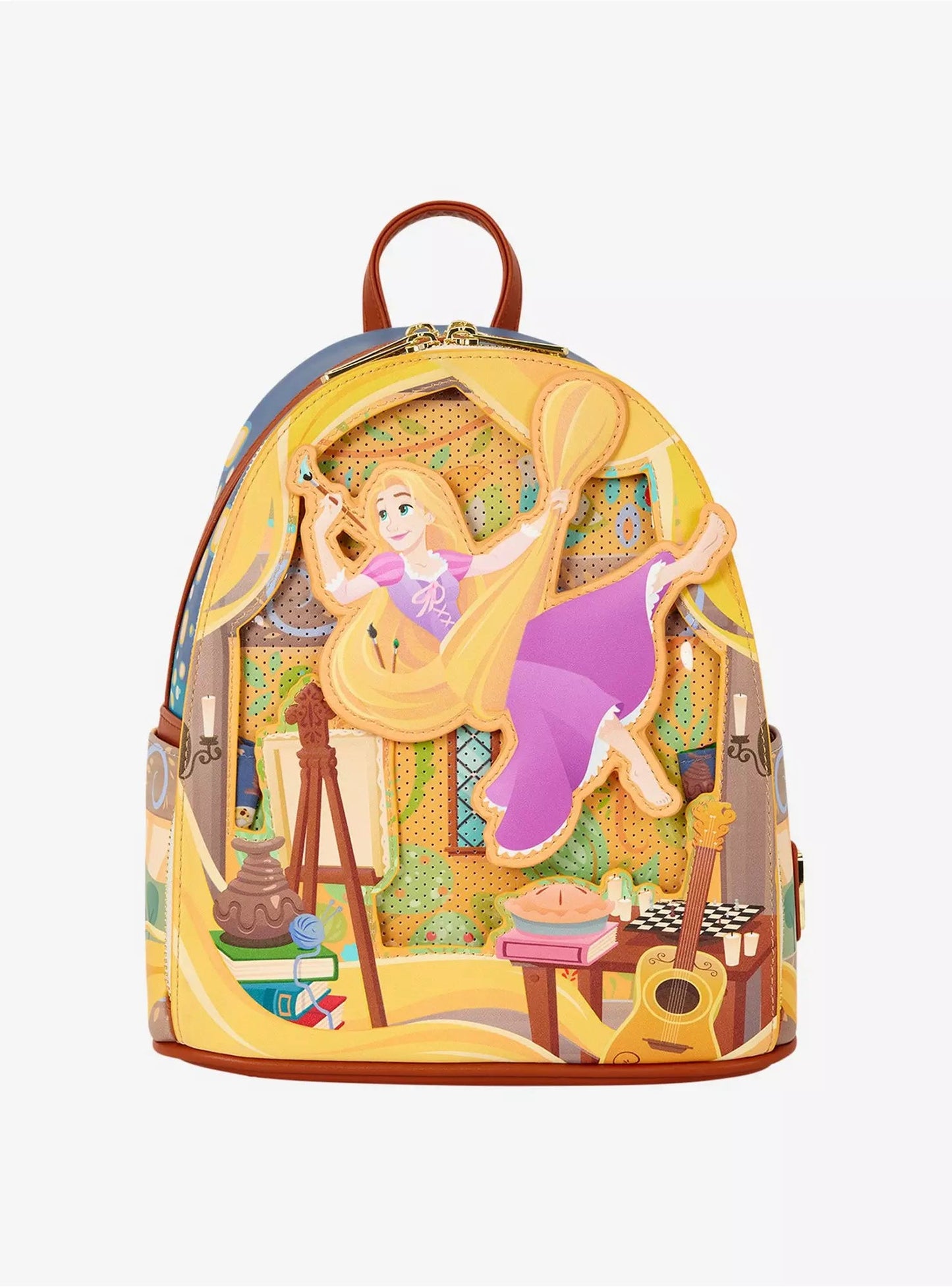 Loungefly Disney Tangled Rapunzel Glow-in-the-Dark Pin Display Mini Backpack HT/BL