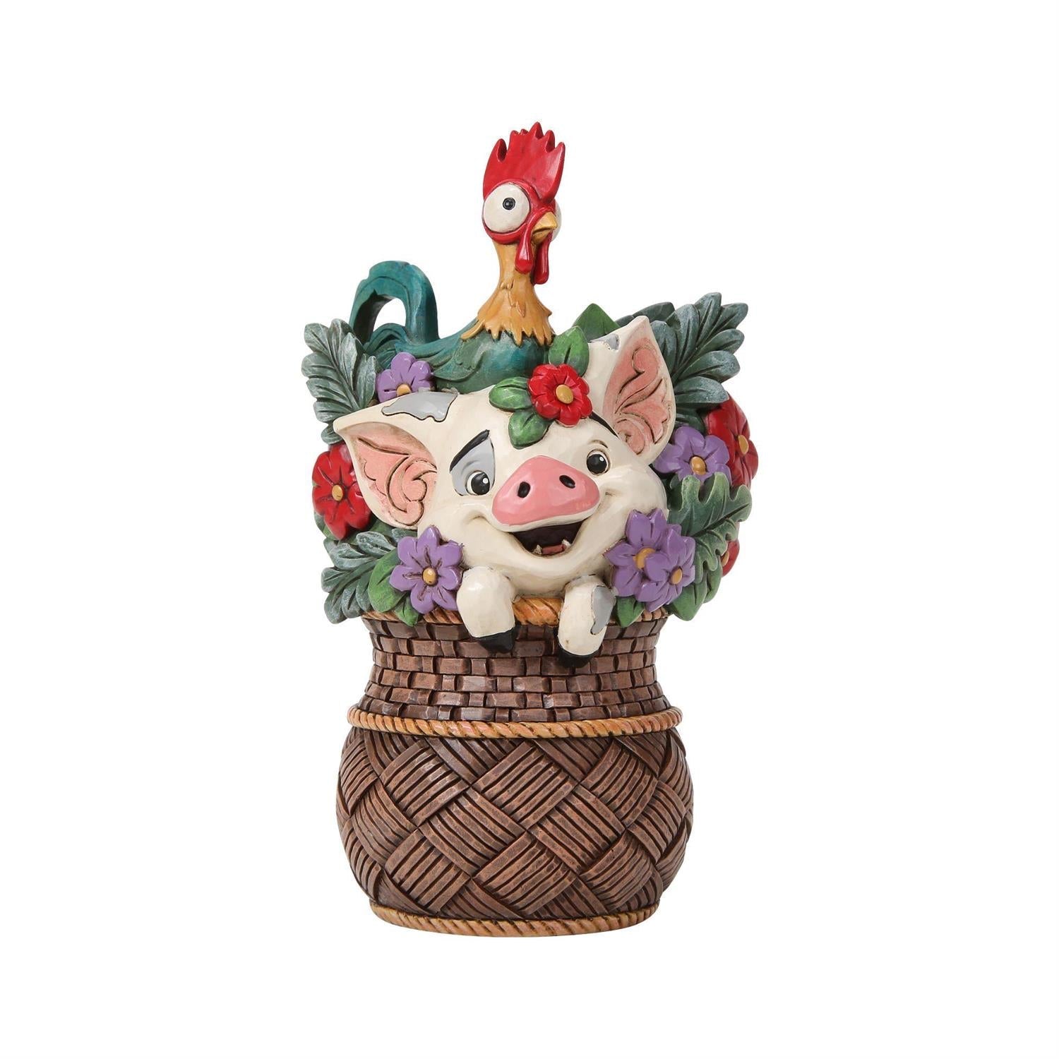 Pua & Hei Hei Flower Basket Enesco
