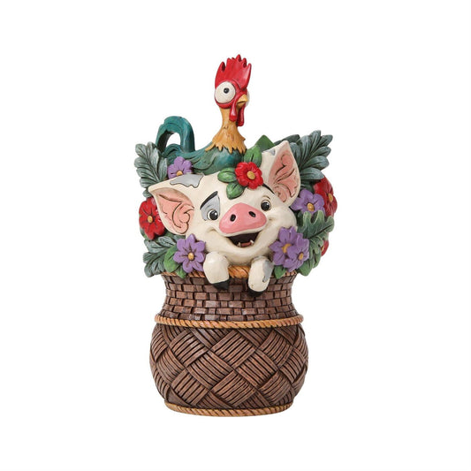 Pua & Hei Hei Flower Basket Enesco