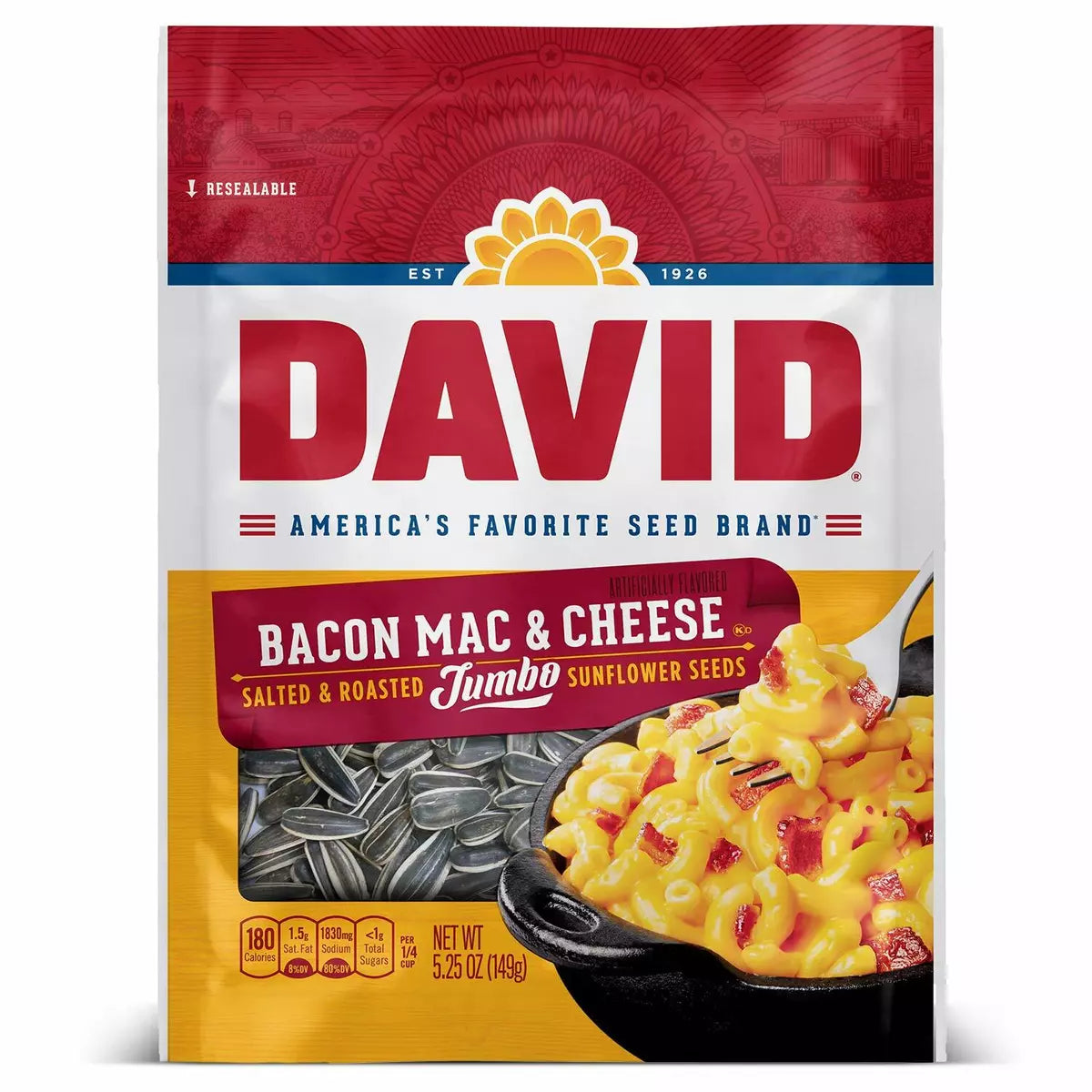 DAVID Bacon Mac & Cheese Jumbo Sunflower Seeds Isweet
