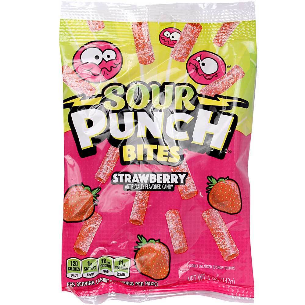 Peg Bag - Sour Punch Bites - Strawberry 5oz (142g Confiserie et cie