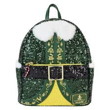 LOUNGEFLY ELF BUDDY SEQUIN COSPLAY BACKPACK